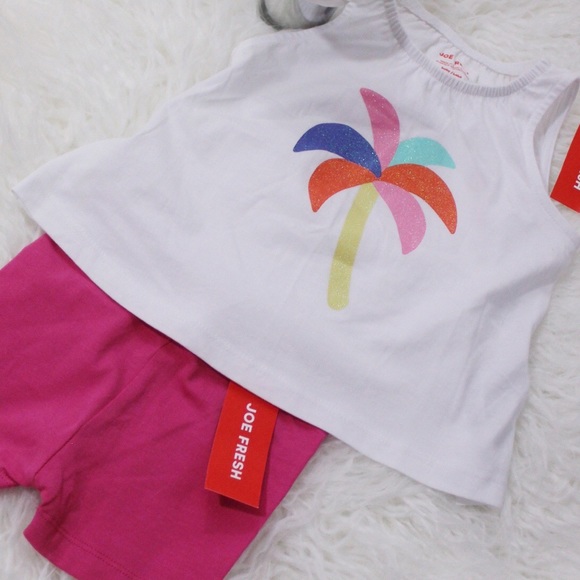 Joe Fresh Other - Joe Fresh Glitter Palm Tree Jersey Tank Top